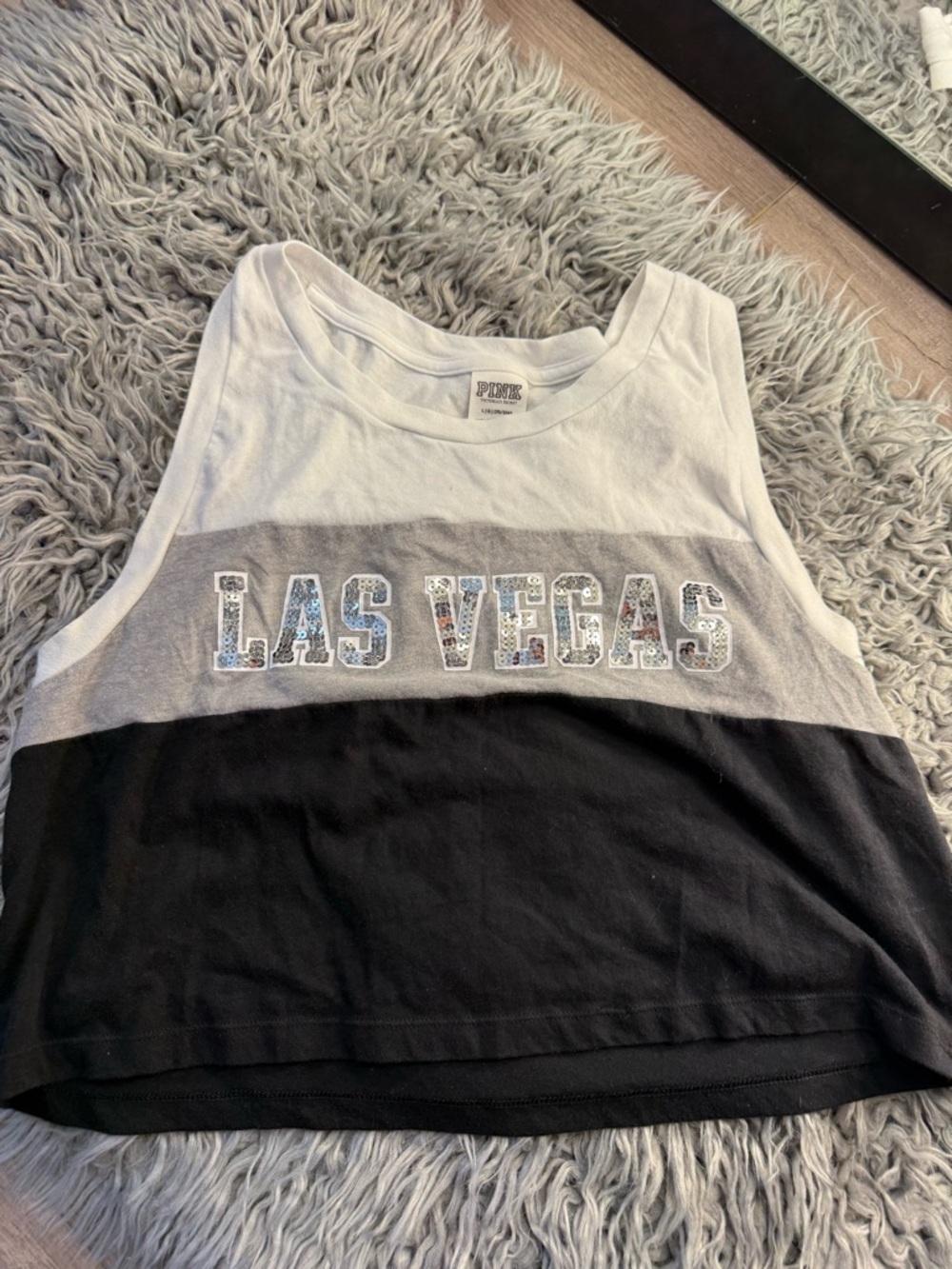 PINK Victoria's Secret White Basic Scoop Tank